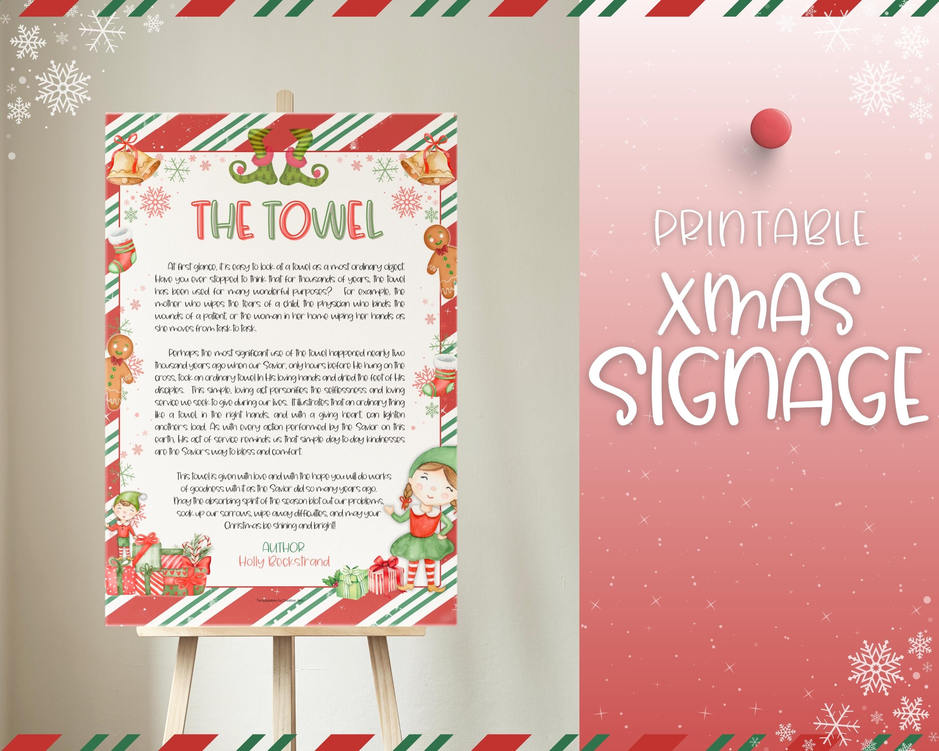 christmas towel story, printable christmas story, the towel poem