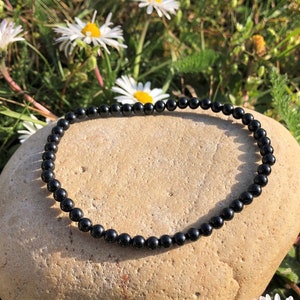 Black spinel stone bracelet 4mm