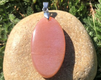 Pendentif Pierre De Lune Pêche 6 Carats - Cabochon Pierre Naturelle - Inde - Neuf Avec Étiquettes JM IMPORT