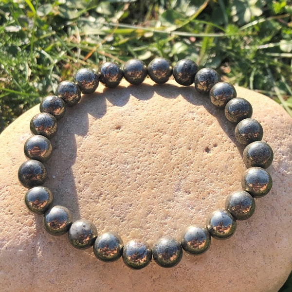 Pyrite bracelet boule 8mm