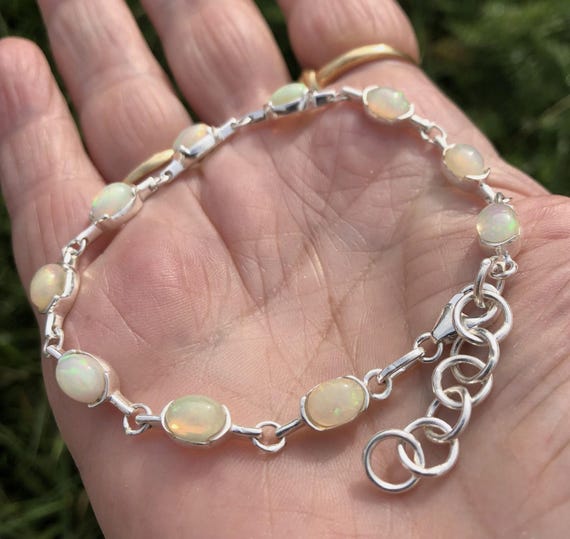 Bracciale In Opale Etiope Con Perline In Argento Sterling 925 - Foto 12