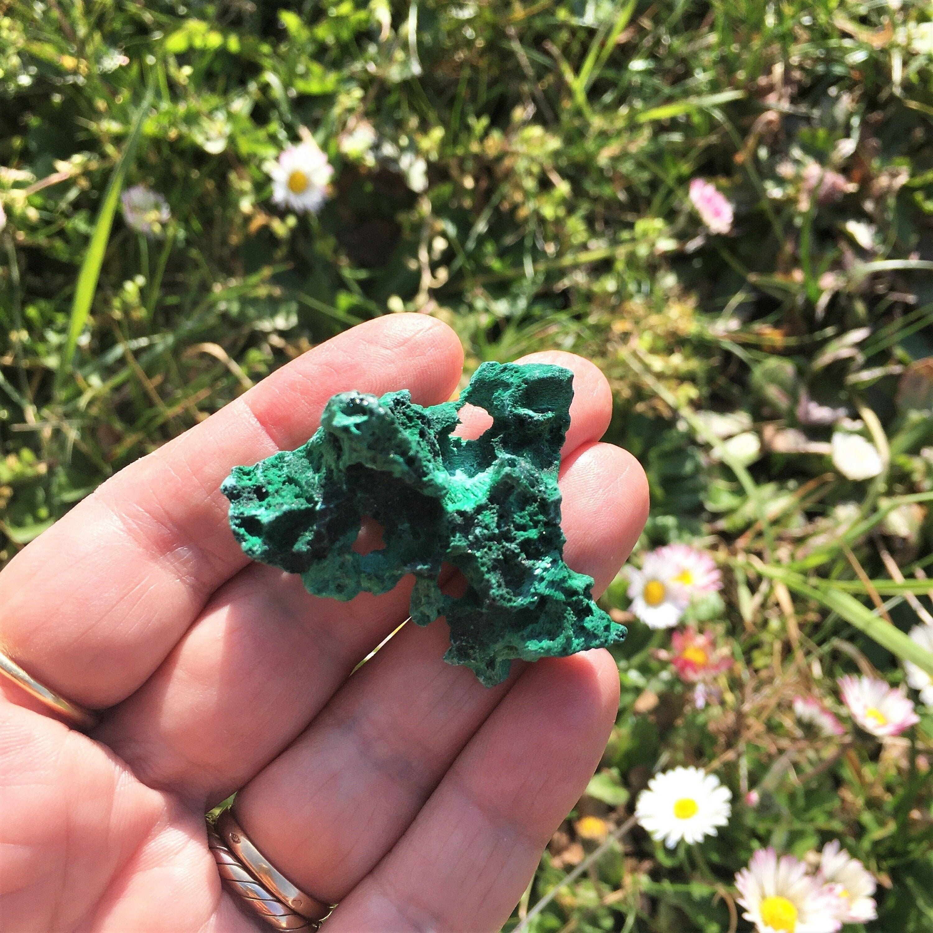 Malachite Fibreuse 18, 62 Grammes Pierre Brute