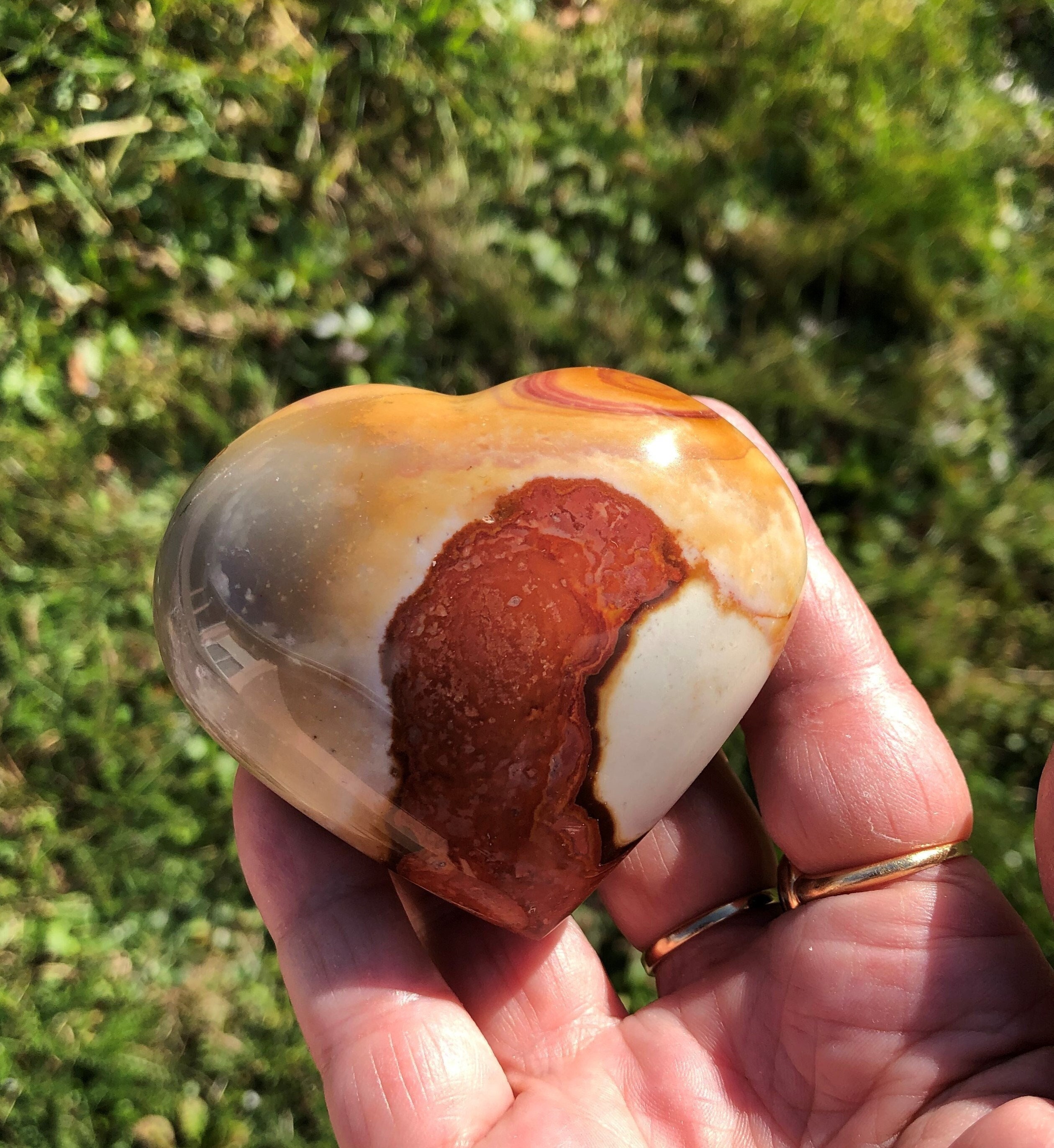 Galet Jaspe Mokaîte 183, 53 Grammes Galet Cœur