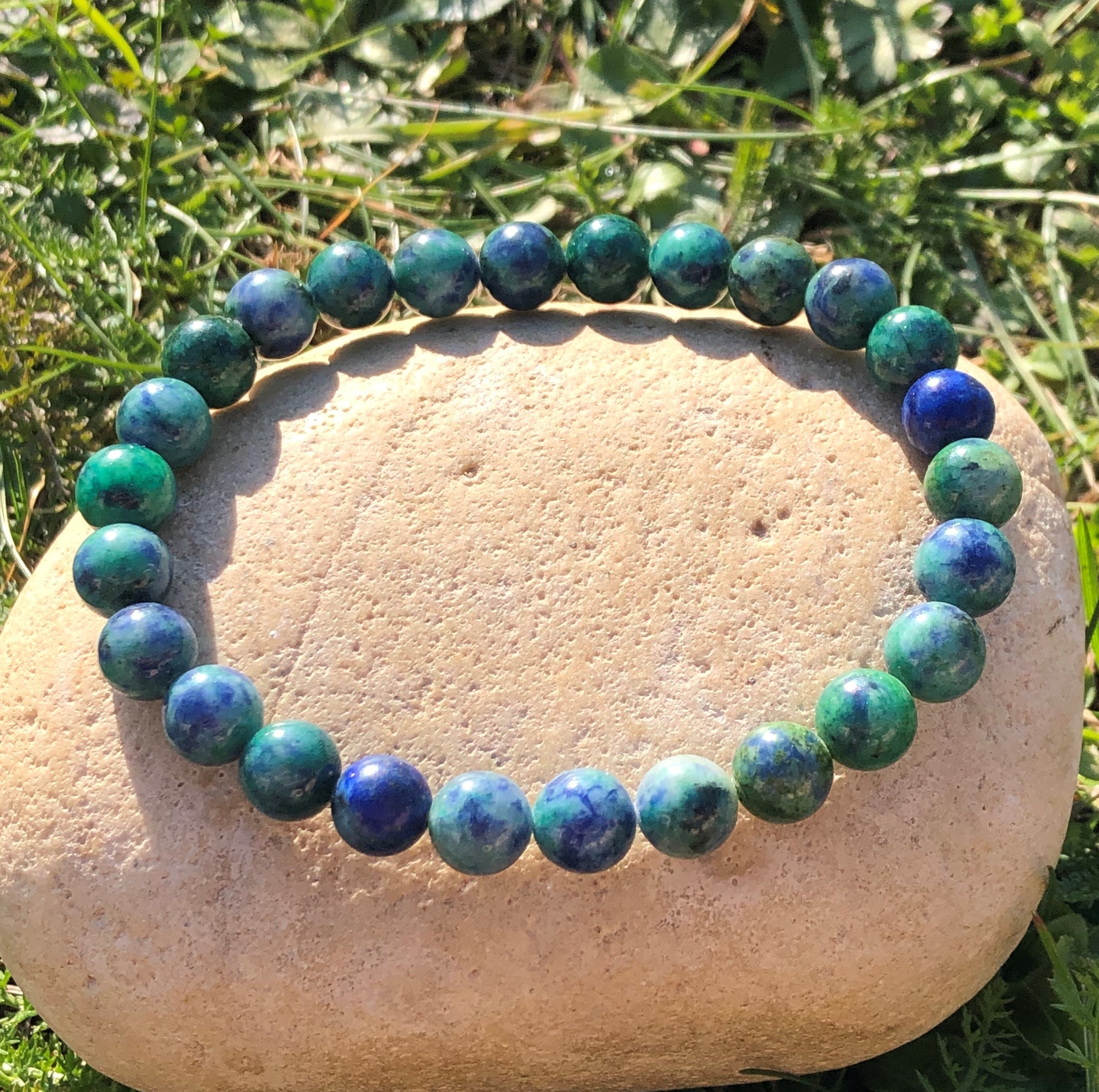 Amazon.com: lapis chrysocolla, azurite bead bracelet, 6mm bead yoga chakra  bracelet, unisex men women gemstone bracelet : Arts, Crafts & Sewing