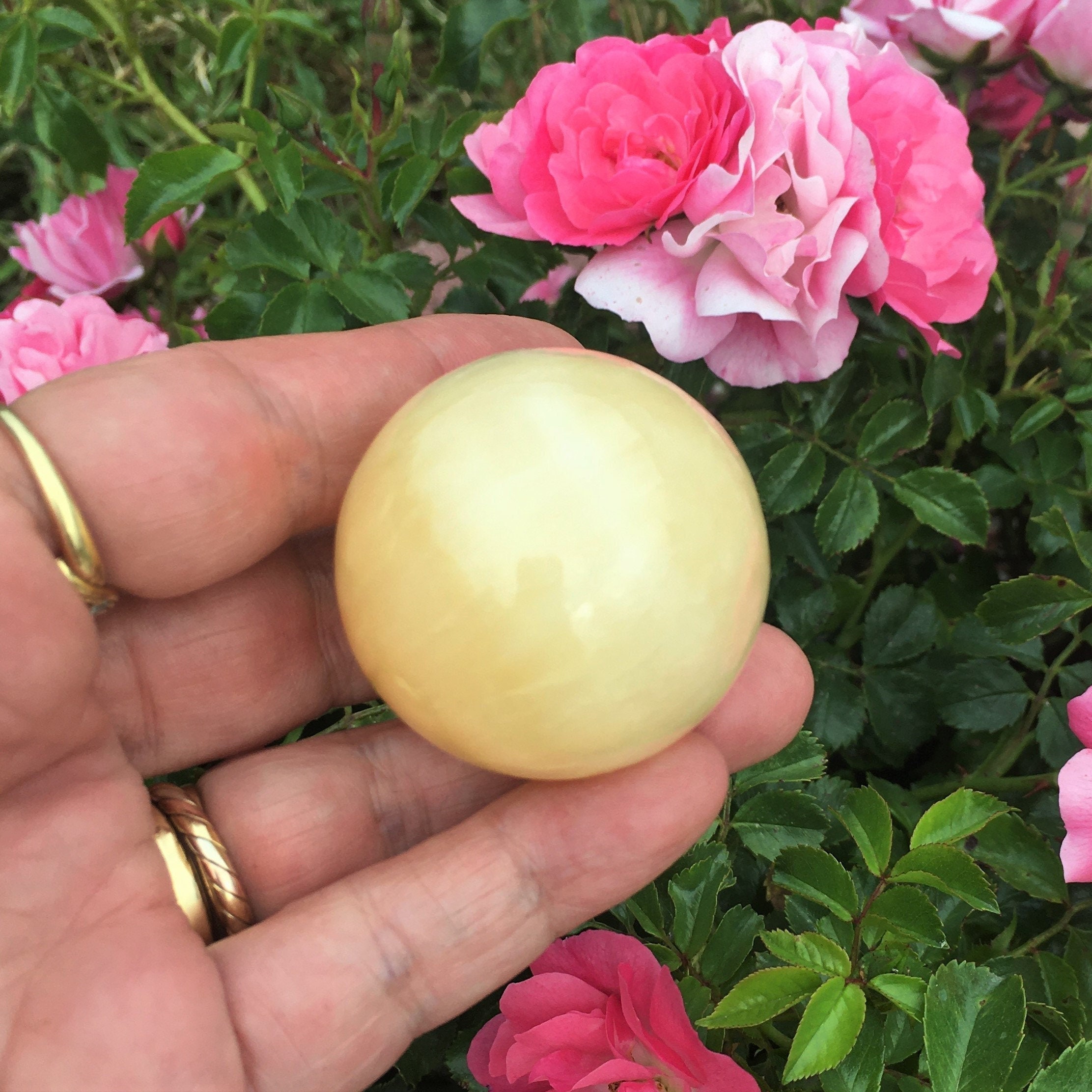 Sphère Calcite Jaune 4 cm