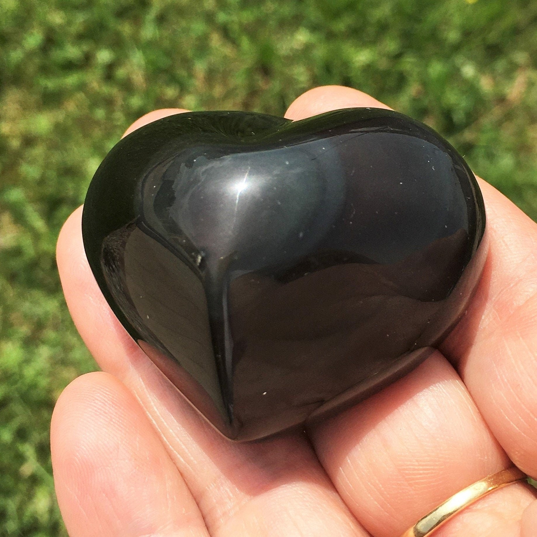 Galet Obsidienne Oeil Céleste 59, 36 Grammes Galet Coeur Arc en Ciel