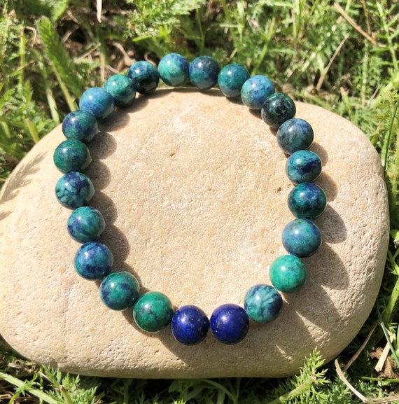 Azurite Malachite Classic Round Bracelet - Northern Lights