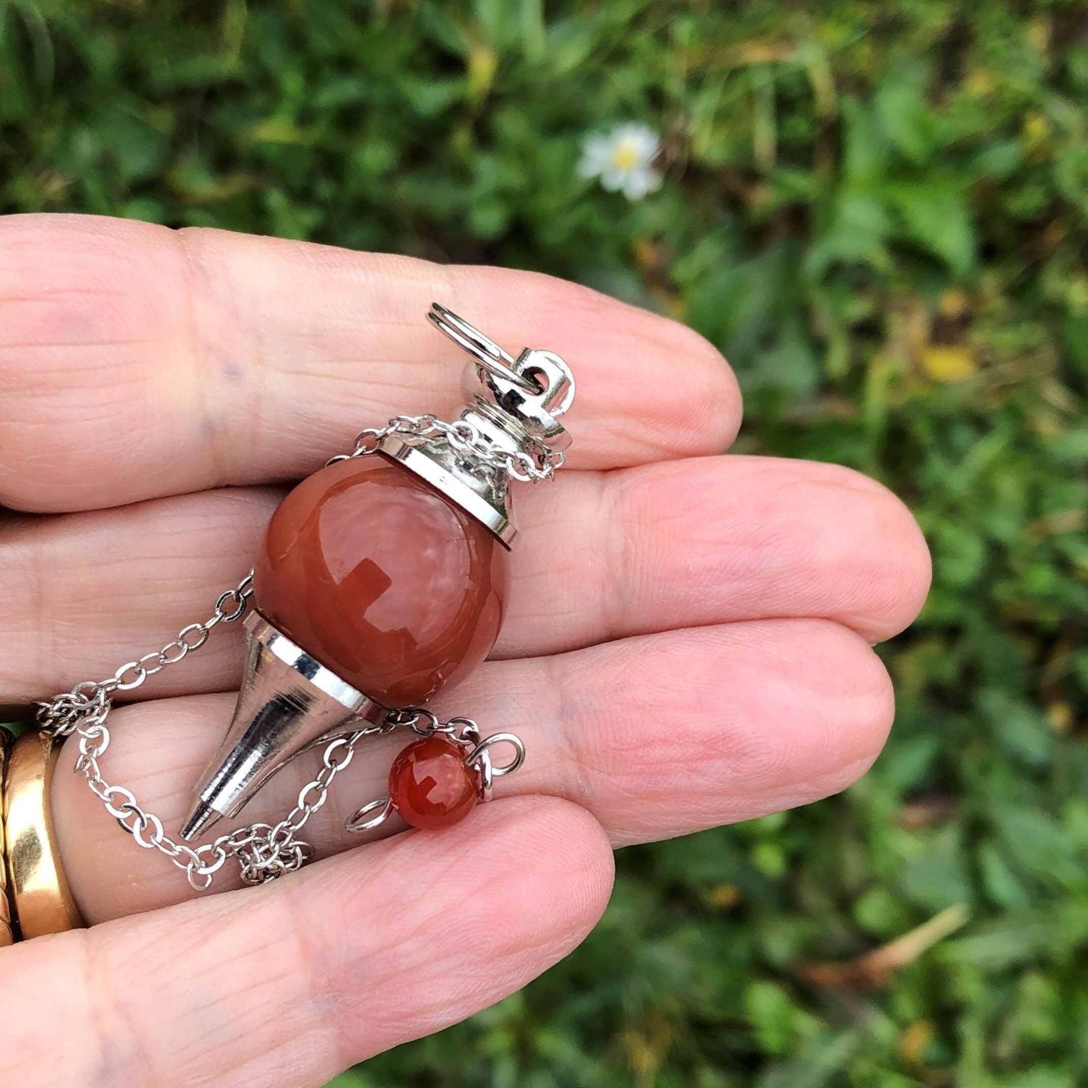 Pendule Séphoroton Cornaline 15, 80 Grammes Pendule Divinatoire