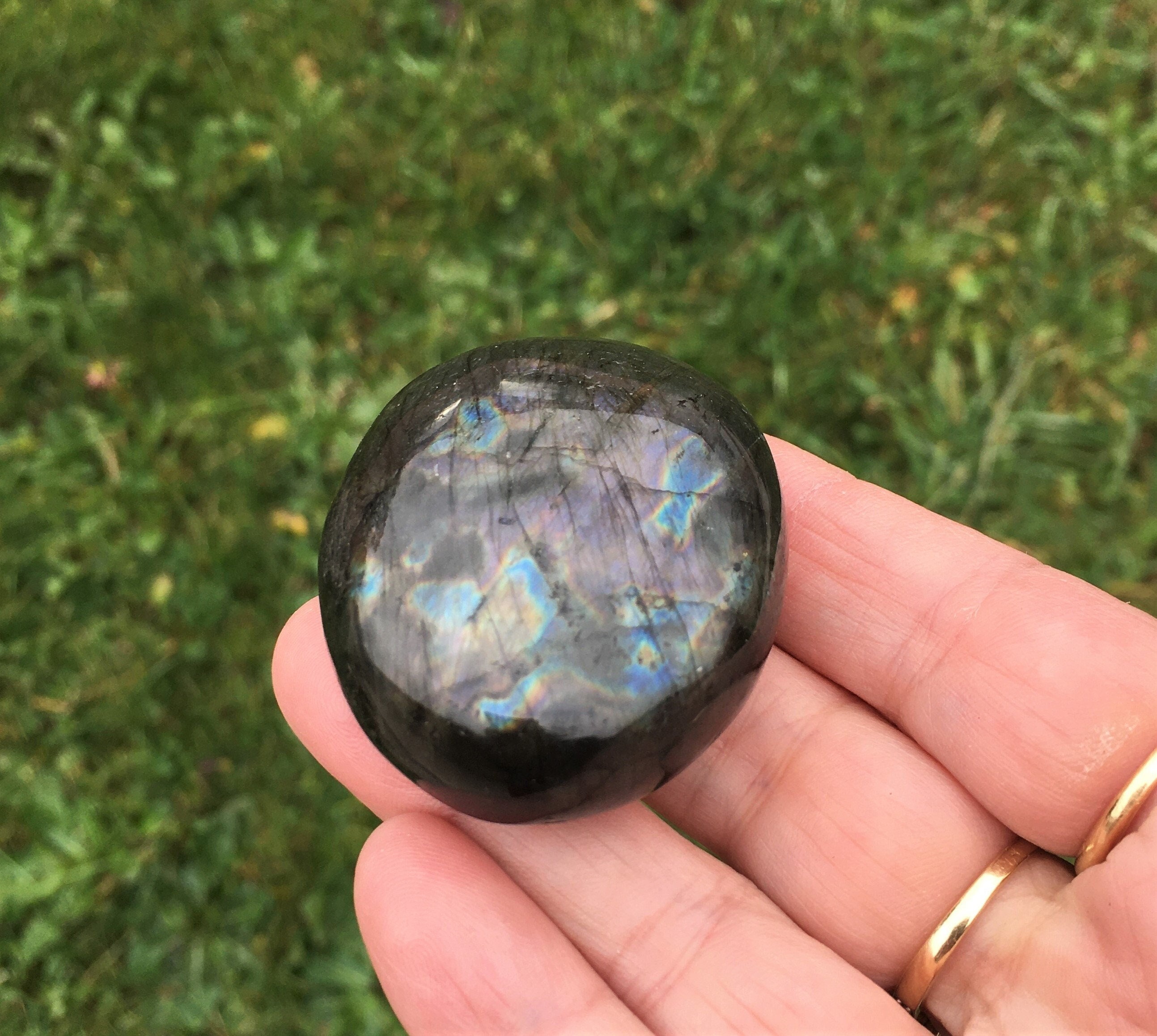 Galet Labradorite 71, 40 Grammes Pierre Bleue Verte Jaune Violet