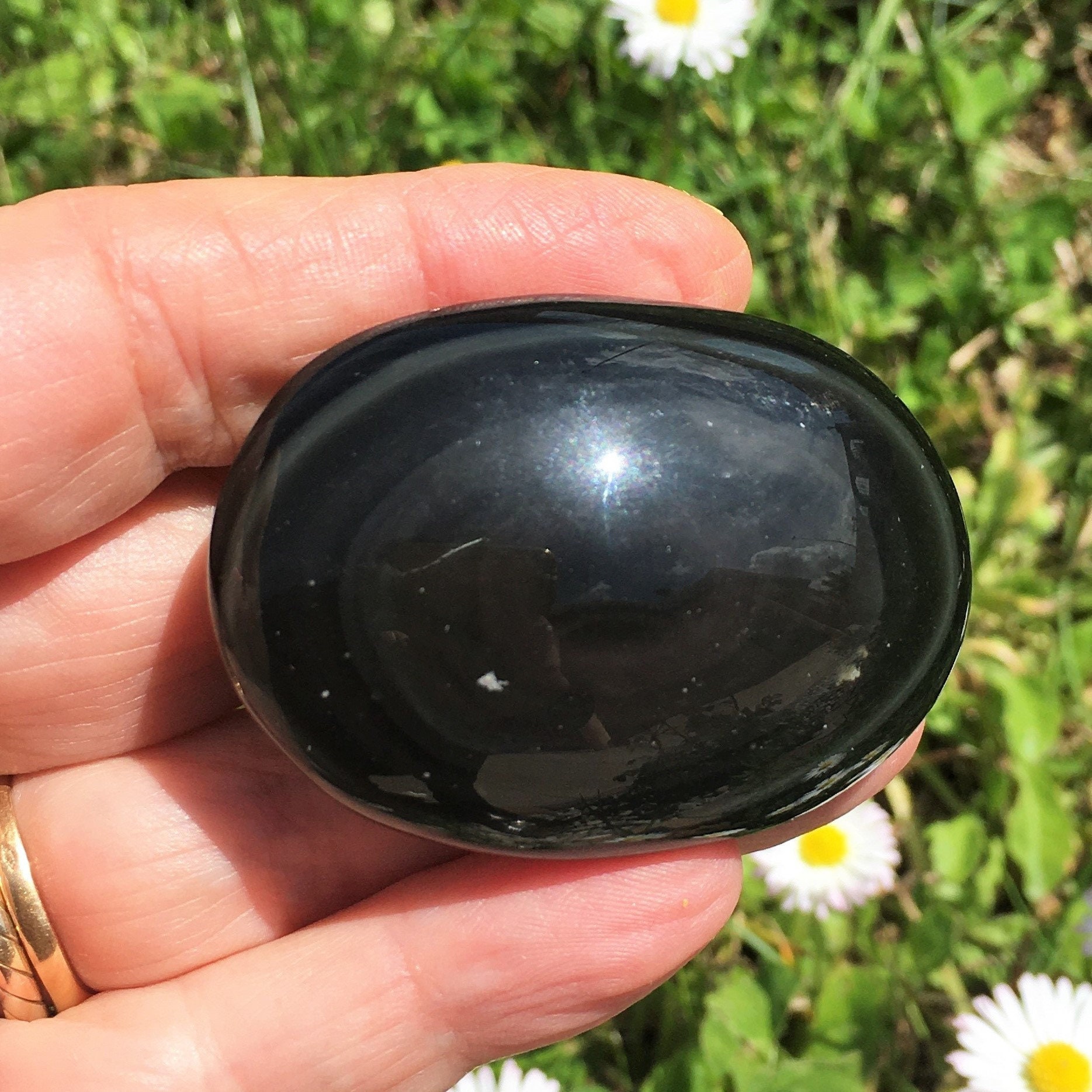 Galet Obsidienne Oeil Céleste 43, 05 Grammes Galet Arc en Ciel