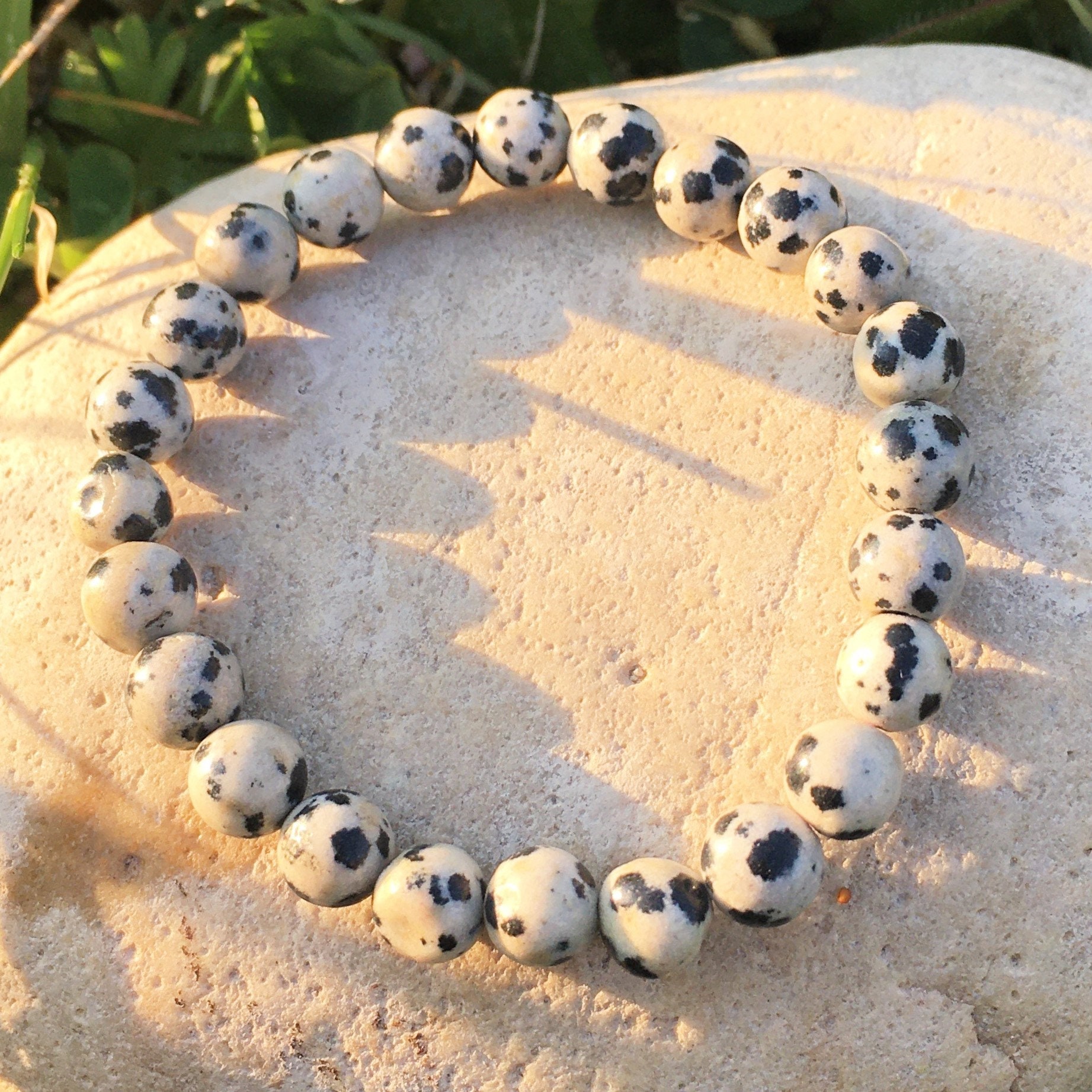 Buy Dalmatian Jasper Crystal Beaded Bracelet Online in India - Etsy