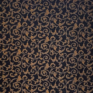 Tissu jacquard floral noir, jupes bohèmes, chemin de table, courtepointe artistique, sacs brodés - tissu indien