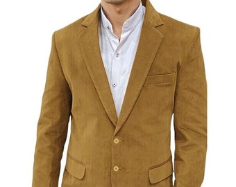 Tan Mens Corduroy Blazer | Sport Jacket | Coat