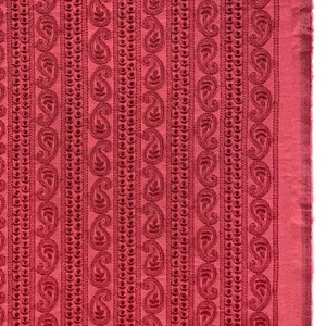 Tissu polyester brodé rouge, jupes bohèmes, chemin de table, courtepointe artistique, sacs brodés-tissu indien