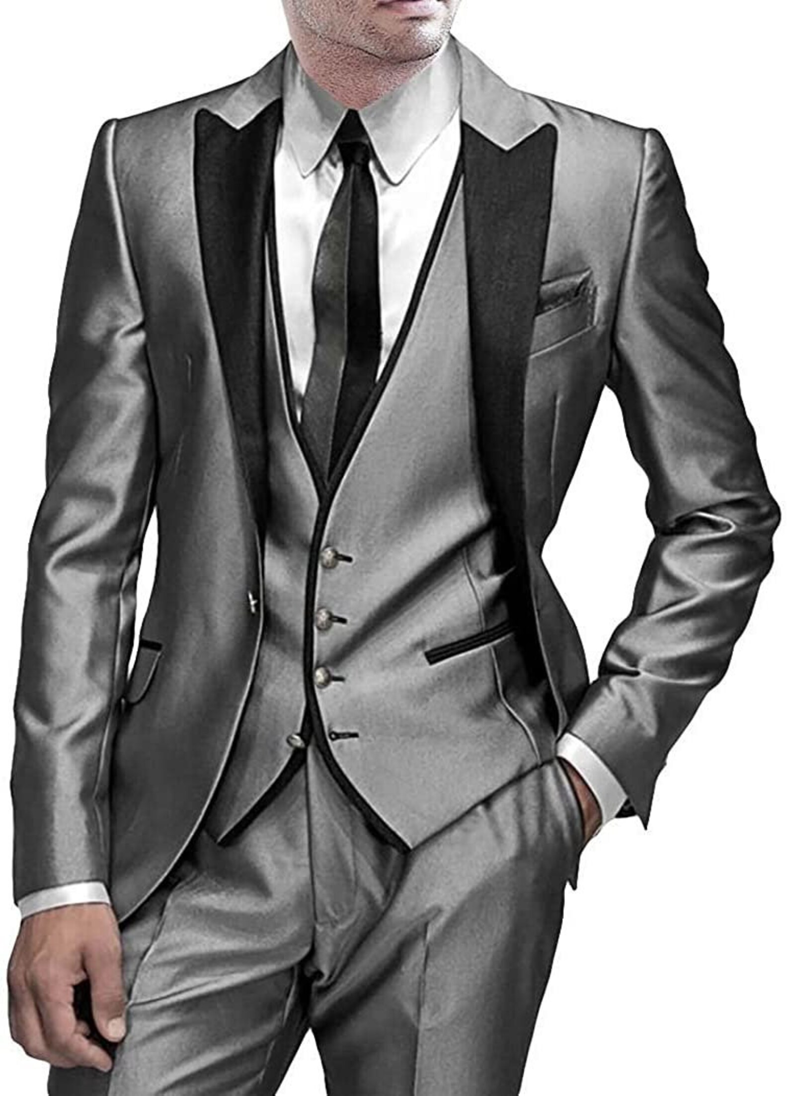 Mens Silver Tuxedo Costume Fabulous 6 Pc Etsy France