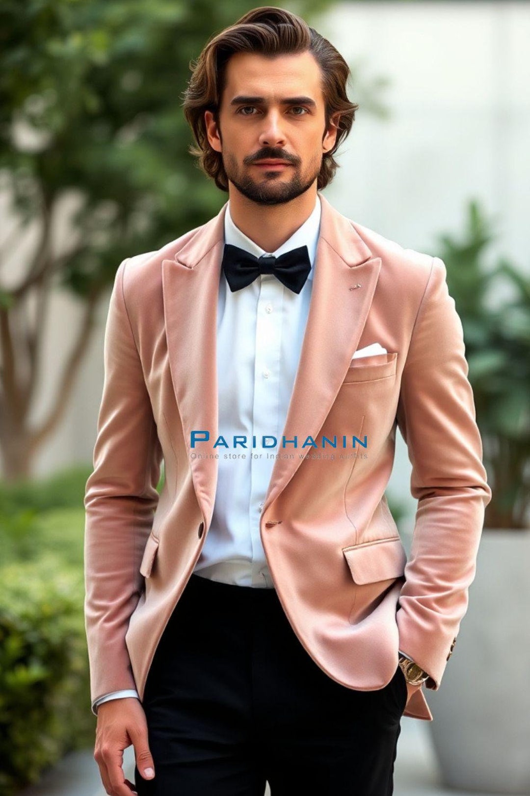 Tuxedo Jacket with Bell Sleeve in Petal Pink