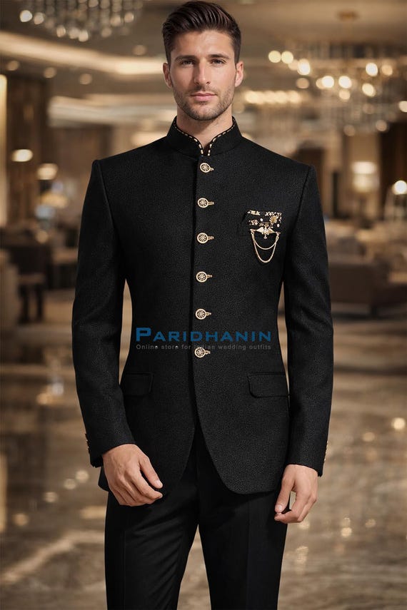 open lace back dress Navy Blue Two-Piece Slim Fit Prom Mens Suits with Black Silk Lapel
