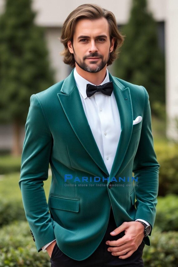 emerald green high low prom dress Sweetheart Dark Green Prom Dress Velvet Mermaid Slit With Beads – TANYA  BRIDAL main image 1