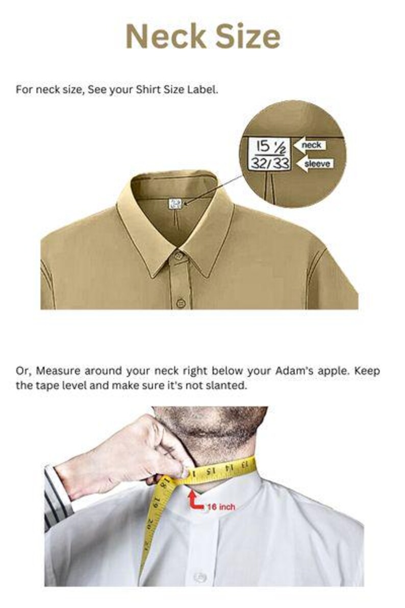a man is measuring his shirt size with a tape