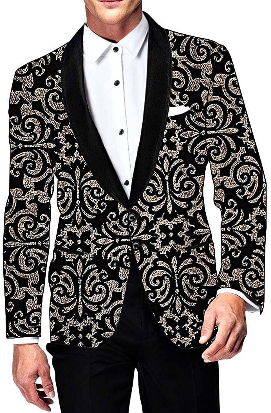 Monogram-print slim-fit jacket in cotton velvet jacquard