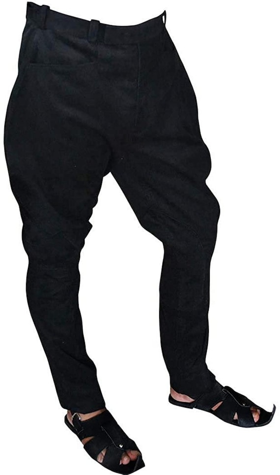 Black Corduroy Baggy Jodhpurs Horse Riding Polo Pants for