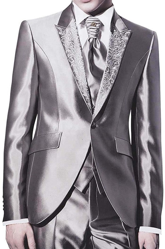 Buy Black Sequins Embroidered Italian Tuxedo Suit Online | Samyakk
