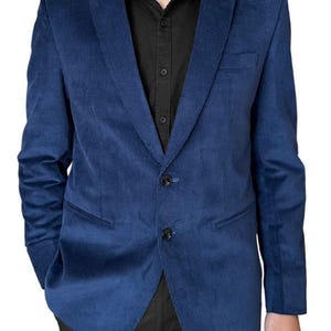 Navy blue Mens Corduroy  Blazer | Sport Jacket | Coat