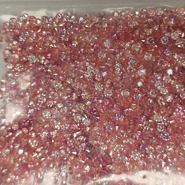 Diamante redondo rosa cultivado en laboratorio de 1,0 mm, 1,5 mm, 2,0 mm, 2,5 mm, 3,00 mm para alianzas de eternidad y fabricación y regalo de joyas (tamaño personalizado disponible) VVS-VS