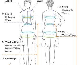 Wedding Dress / Measuring Guide / How to take measurements.