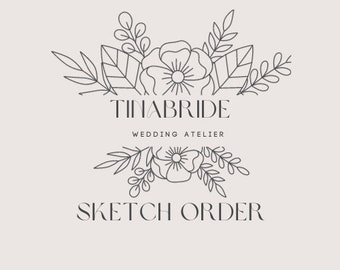 Custom wedding sketch, custom wedding illustration, fashion sketch, wedding illustration, bespoke wedding