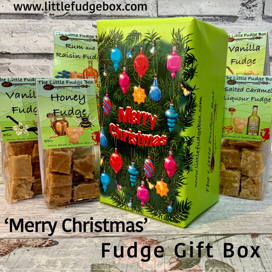 Merry Christmas Fudge Gift Box, Unique Personalised Gift Wrap Design 5