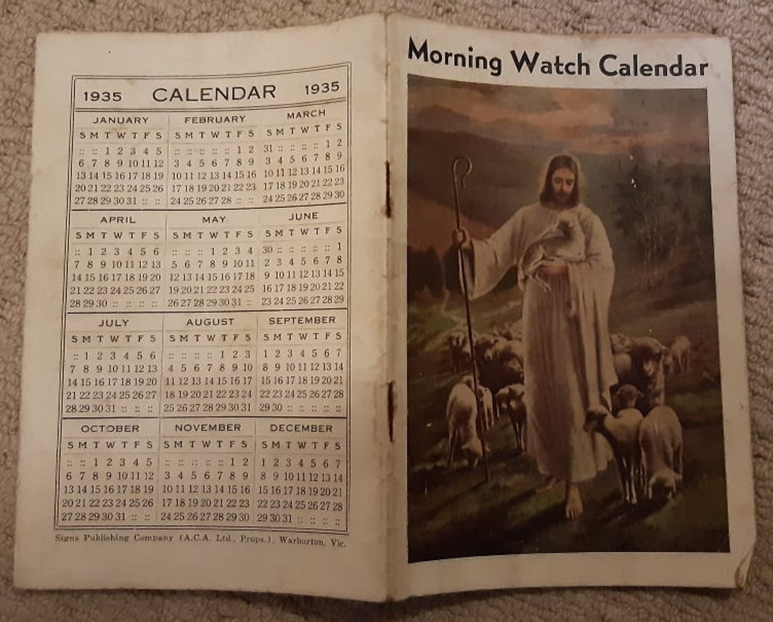 1935 Paper Collectible. Morning Watch Calendar. Adventist Etsy.de