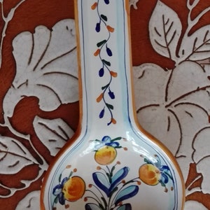 Spoonrest handpainted in Italy Melina pattern - Spoon rest with Melina decoration