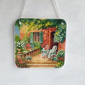 Wall Plaque Garden Picture Decoupage