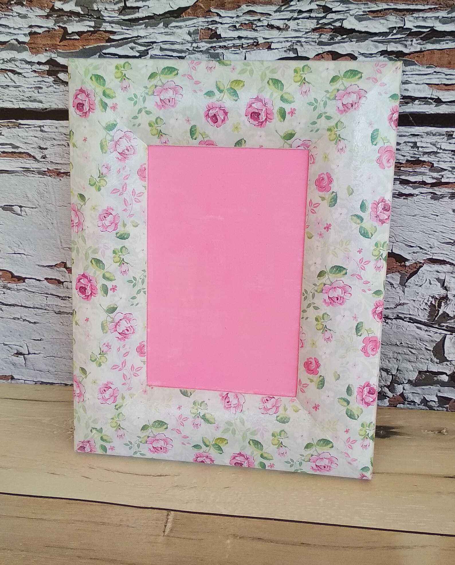 Wooden Photo Frame Decoupage Floral Etsy