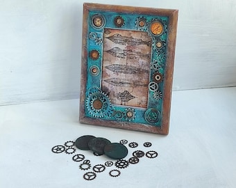 Steampunk Photo Frame with Gears
