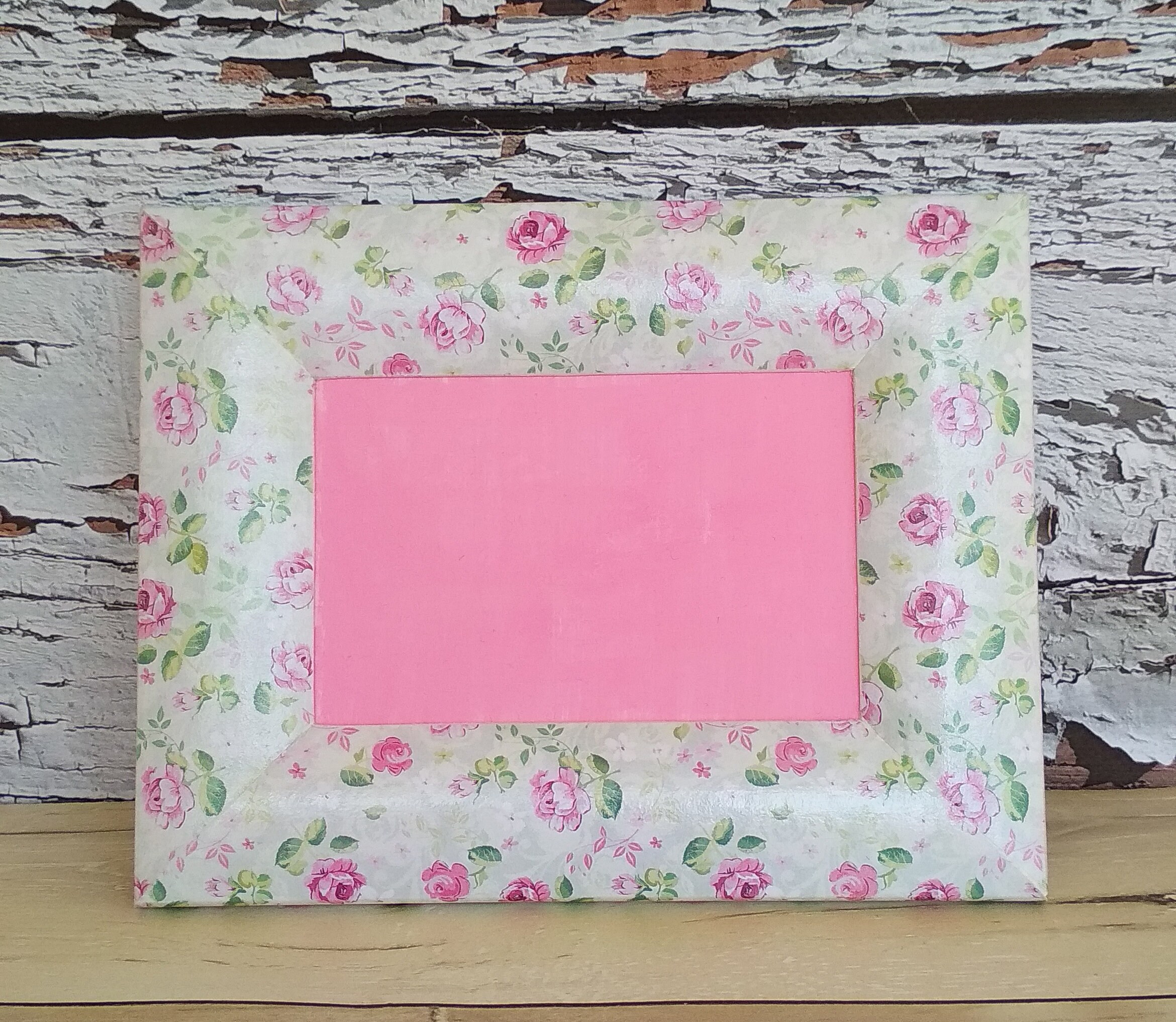 Wooden Photo Frame Decoupage Floral Etsy