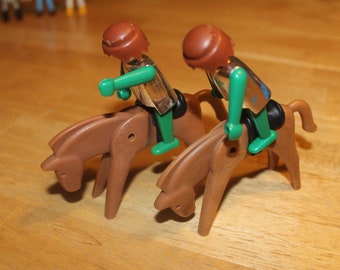 Playmobil® Gebora * 2 Ritter mit Pferden und Satteln * alte Figuren aus den 70er Jahren * Vintage * Adventskalender * Geschenk