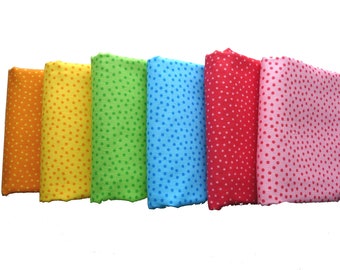 Kinderstoffe * Westfalenstoffe 6 x Punkte Dots Baumwollstoffe * Landhausstil * Stoffpaket * Patchworkstoffe