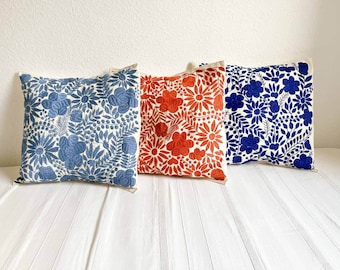 mexican pillow embroidered pillow aesthetic pillow handwoven mexican pillow case