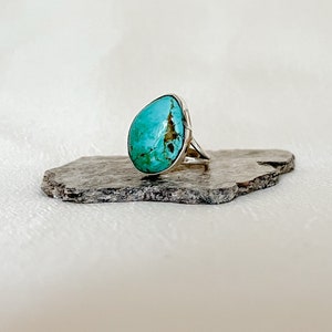 Türkis Ring Boho heller Türkis Statement Navajo Ring handgefertigt aus 925 Sterling Silber aus den USA