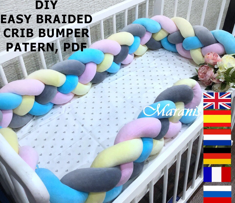 DIY Crib Bumper Pattern Easy to Make pdf braided crib Etsy