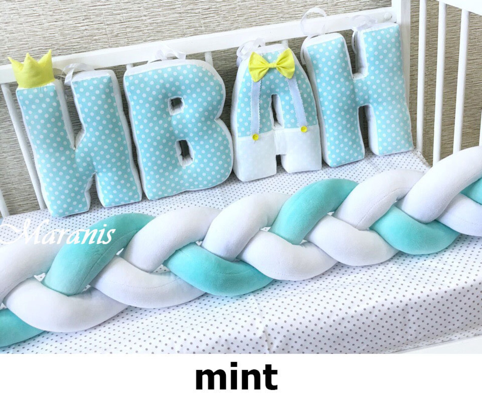 Braided crib bumper Crib bumper braid Braided cot bumper Etsy