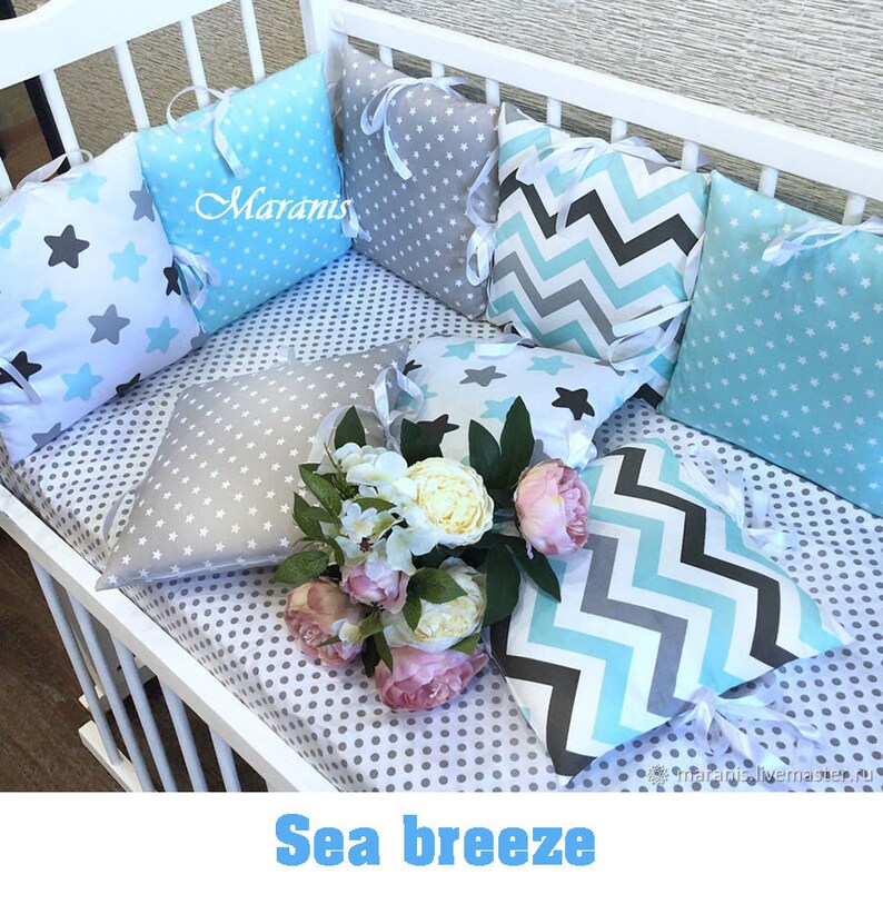 Crib bumper set Cot bumper Bumper set Bumper pad Cot bumper Etsy