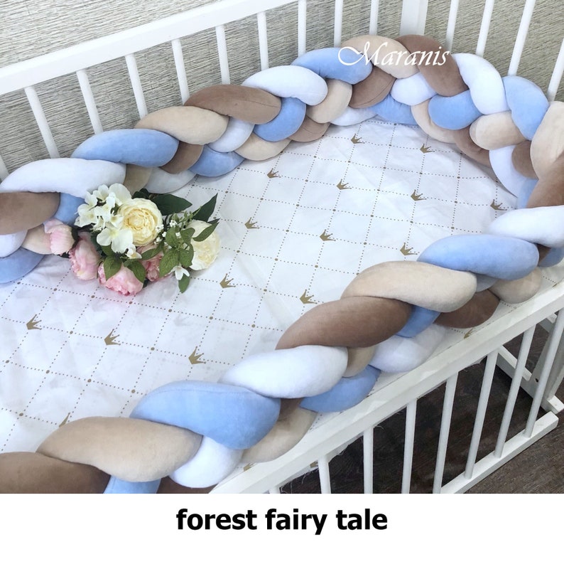 Double Braided Crib Bumper Bumpers in the crib Knot Cushion Etsy