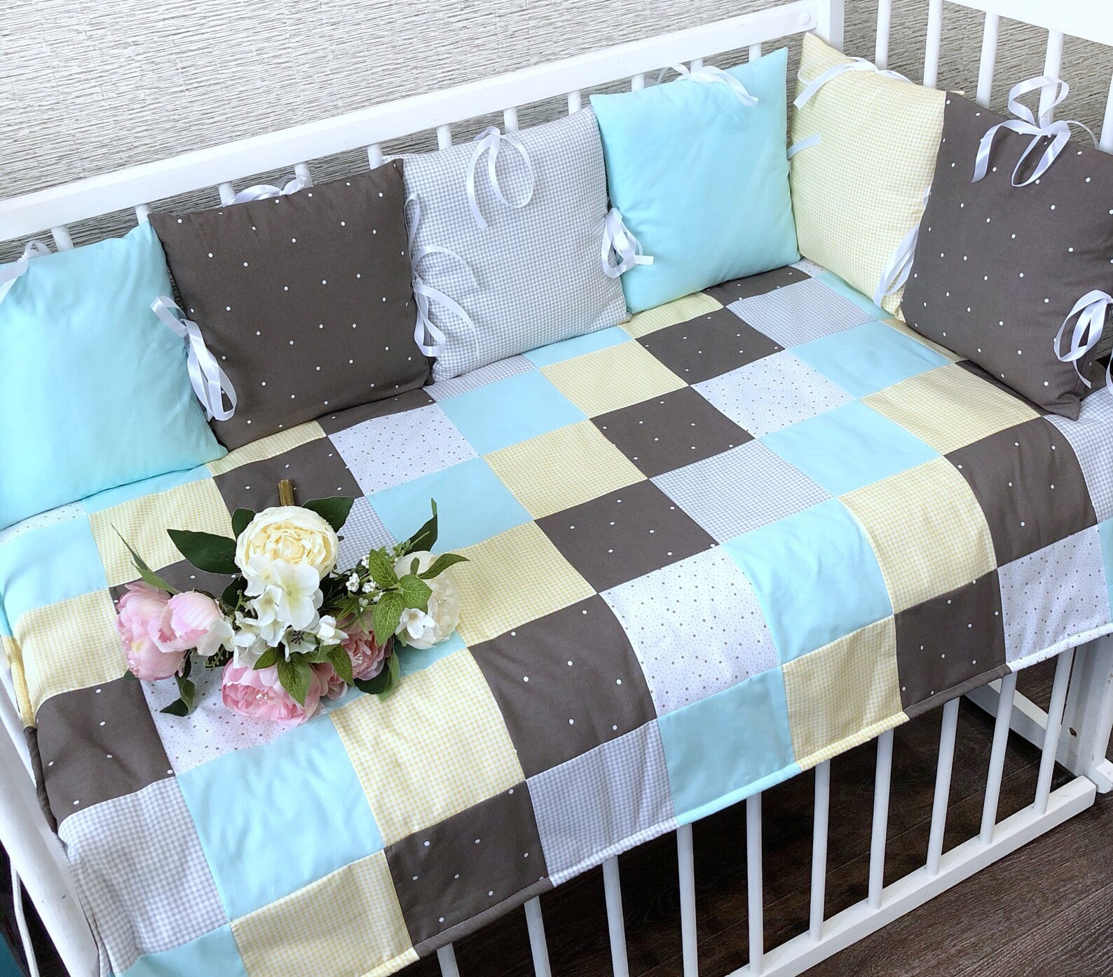 Crib bumper set Cot bumper Bumper set Bumper pad Cot bumper Etsy