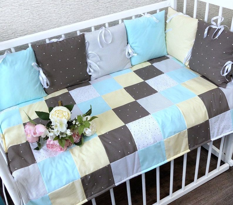 Crib bumper set Cot bumper Bumper set Bumper pad Cot bumper Etsy