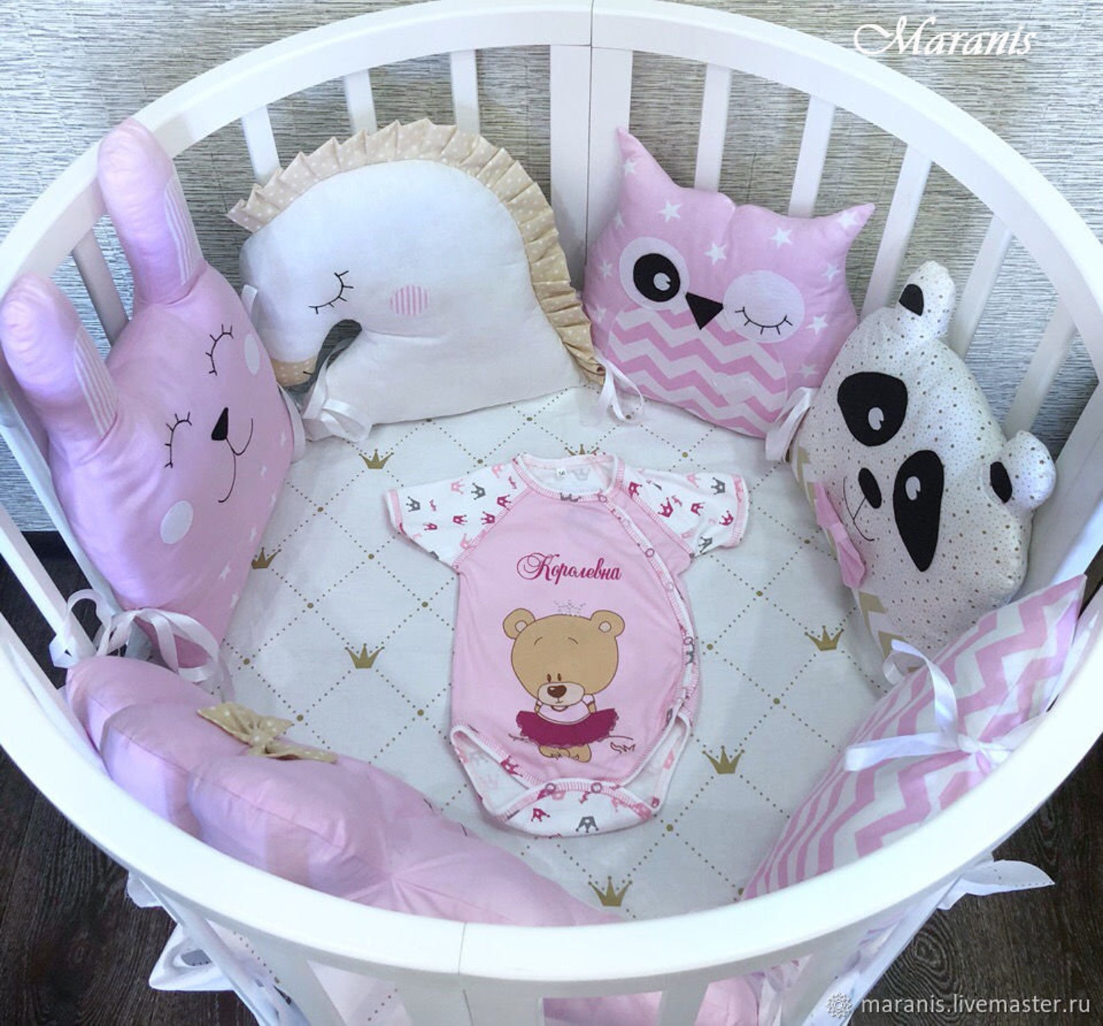 Bumpers in a round crib Bumpers for cribs Bumpers in the Etsy