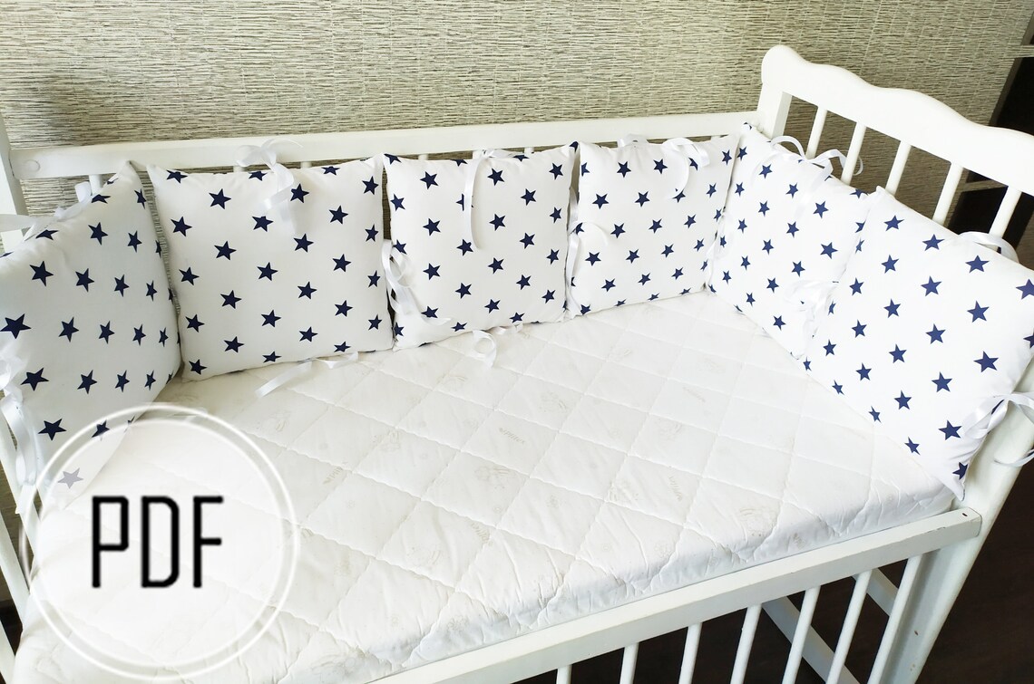 Baby crib bumper diy how to make Baby Bumper Pads Sewing Etsy