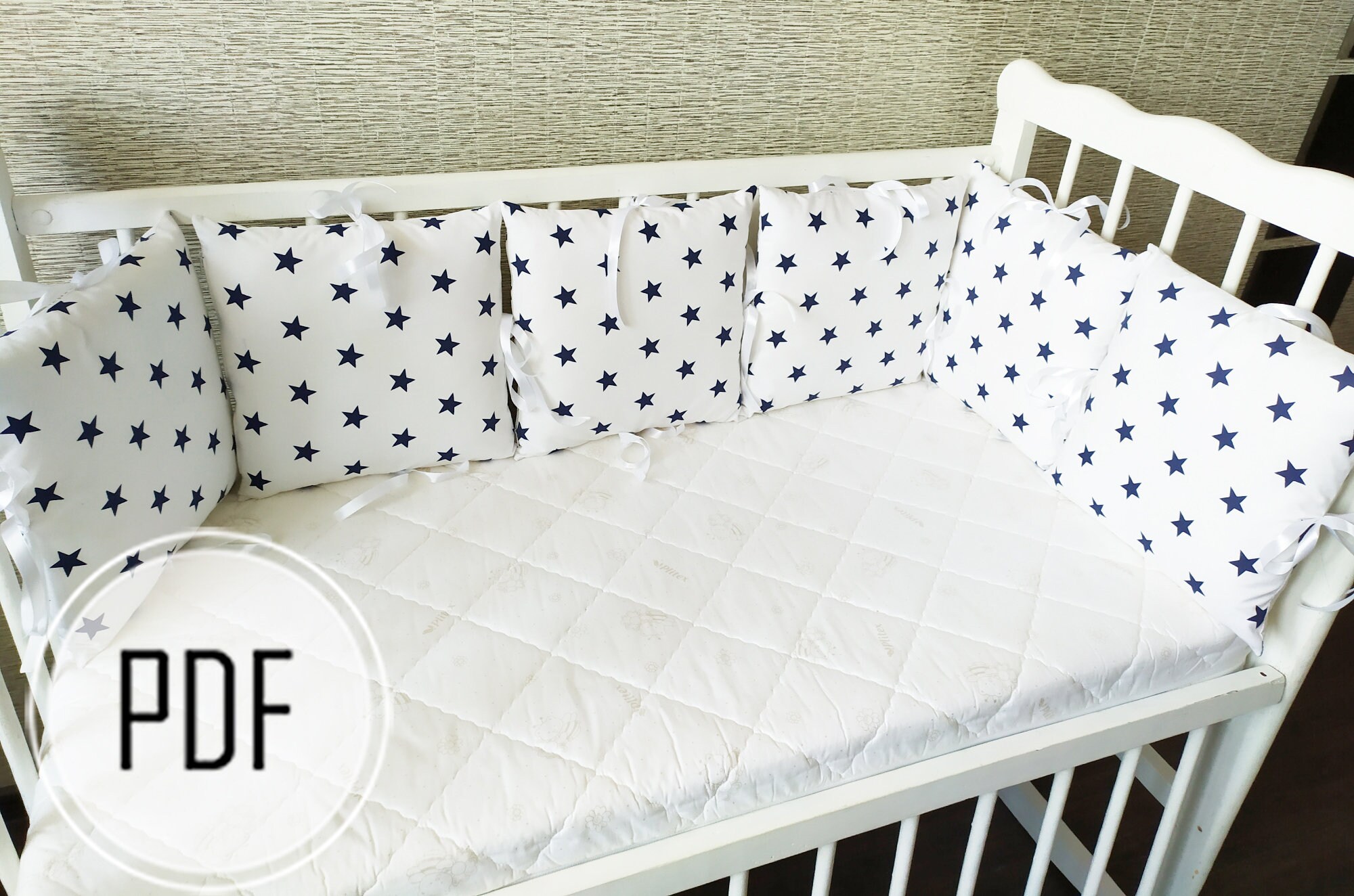 Baby crib bumper diy how to make Baby Bumper Pads Sewing Etsy